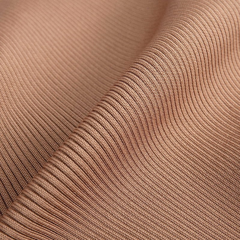 Vải dệt kim có gân polyester 2x2 có độ co giãn thấp cho quần áo nhẹ