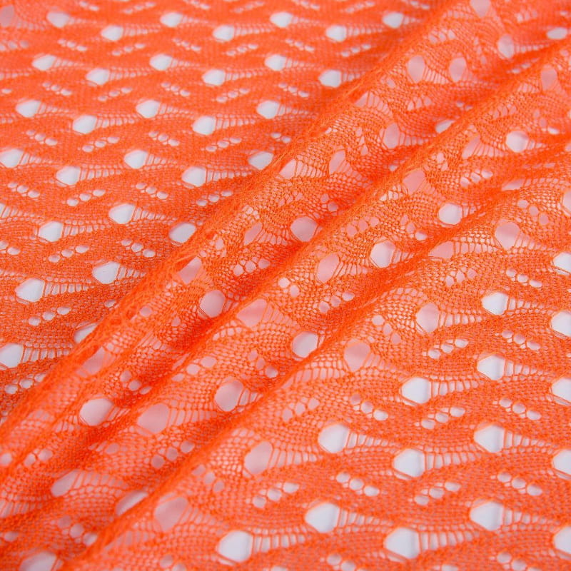 Vải quần áo có gân thoáng khí Jacquard màu đỏ rỗng